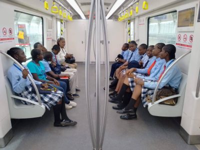 Beriyth College Students on the Lagos Blue Line (LAMATA) Train.